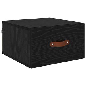 vidaXL Ścienny stolik nocny Czarny Dąb 35 x 35 x 20 cm
