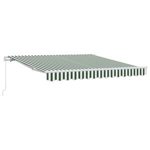 vidaXL Markiza wysuwana Zielony i Biały 300 x 250 x 165 cm