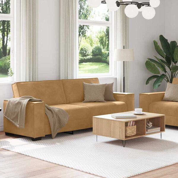 vidaXL 2-częściowy komplet wypoczynkowy, obity aksamitem, brązowy