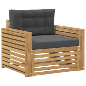 vidaXL Sofa na zewnątrz Poliester Biały i antracyt