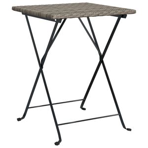 vidaXL Składany stolik bistro, szary, 55x54x71 cm, polirattan