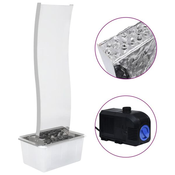 vidaXL Falista fontanna ogrodowa z pompą, stal nierdzewna, 108 cm