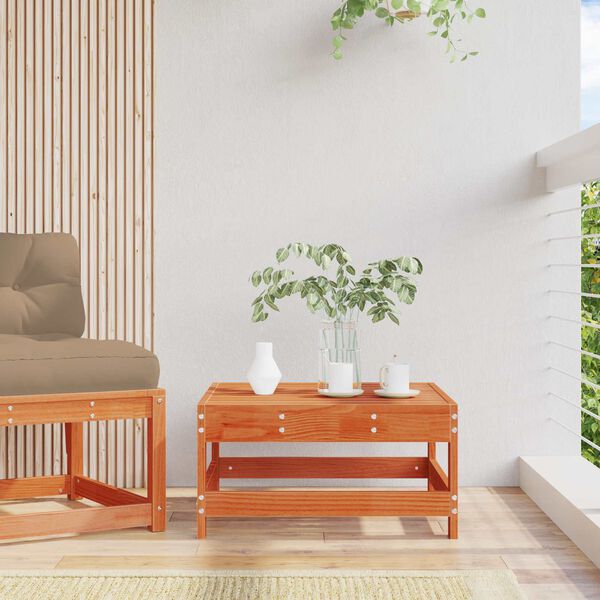 vidaXL Podn&oacute;żek ogrodowy Lite drewno sosnowe Woskowy Brąz