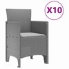 vidaXL Zestaw do jadalni w ogrodzie 11 pcs Jasnoszary Rattan Polt