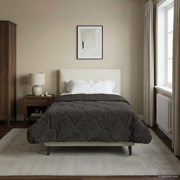 vidaXL Kołdra na cały rok Kwiłtowany Antracyt 155 x 200 cm