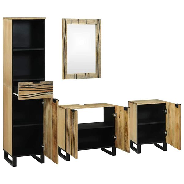 vidaXL Zestaw mebli łazienkowych 4 pcs Brązowy Materiał drewnopochodny