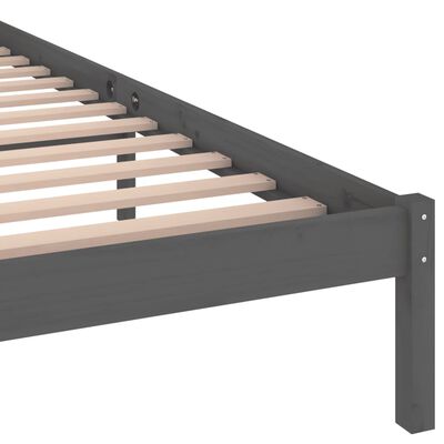 vidaXL Rama łóżka, lite drewno sosnowe, 200x200 cm, szare