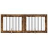 vidaXL Bramka dla ps&oacute;w z podp&oacute;rkami 2 pcs Dąb wędzony 100 x 80 cm