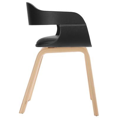vidaXL Krzesło stołowe, czarne, sztuczna skóra i gięte drewno