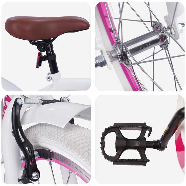 vidaXL Rower Dziecięcy 18 Cali dla dzieci w wieku 5-7 lat Biały