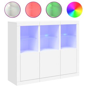 vidaXL Szafki z oświetleniem LED, 3 szt., białe