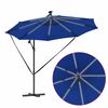vidaXL Parasol plażowy Ze LED Lights Niebieski azur 294 x 294 x 248 cm