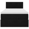 vidaXL Rama ł&oacute;żka otomana z materacem, czarna, 90x190 cm, aksamit