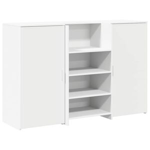 vidaXL Biurko recepcyjne białe 155x50x103,5 cm Drewno klejone