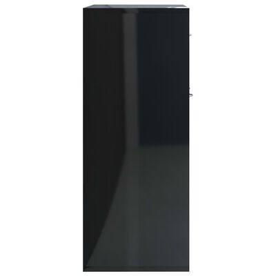 vidaXL Szafka na wysoki połysk, czarna, 88 x 30 x 70 cm, płyta wiórowa