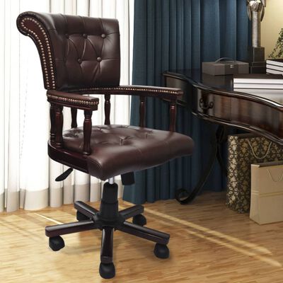 vidaXL Obrotowe krzesło biurowe, brązowe