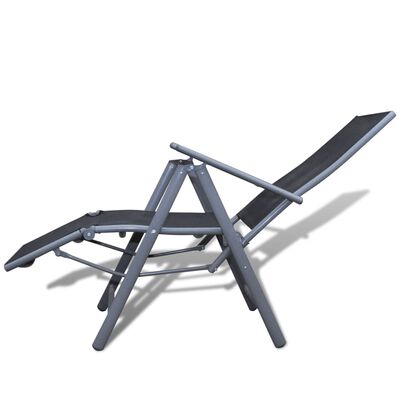 vidaXL Krzesło ogrodowe, aluminium, czarne