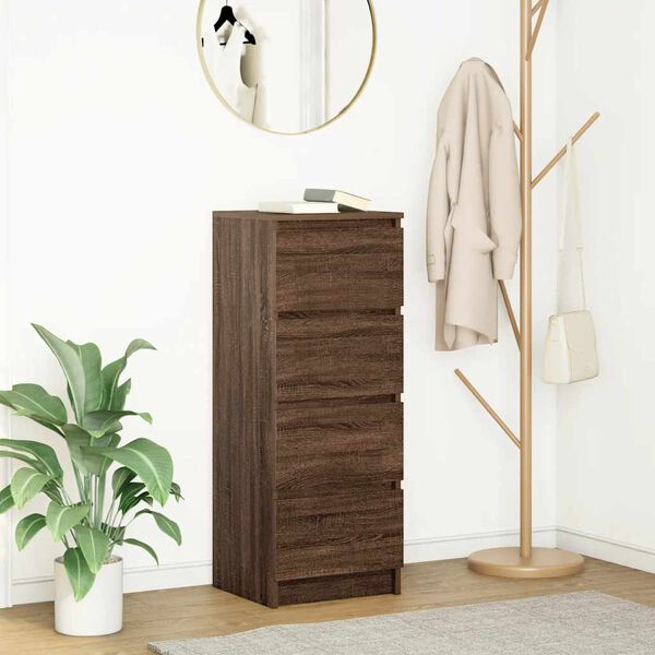 vidaXL Komoda Brązowy Dąb 37,5x35x99 cm Drewno klejone