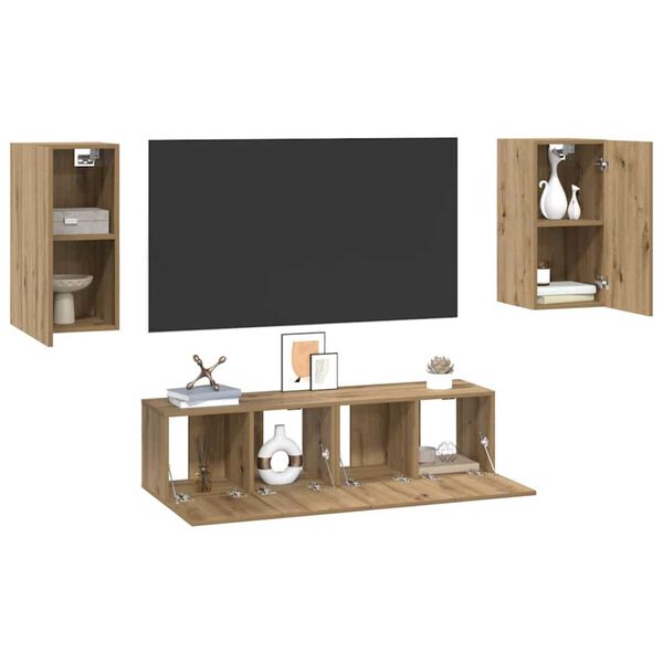 vidaXL Zestaw szafek RTV 4 pcs dąb artisan 30.5 x 30 x 60 cm