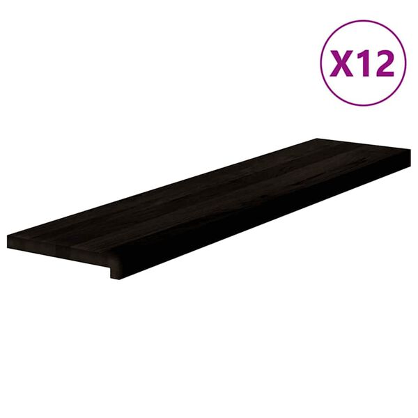 vidaXL Stopnie schodowe 12 szt. brązowe 110x25x2 cm lite drewno dębowe