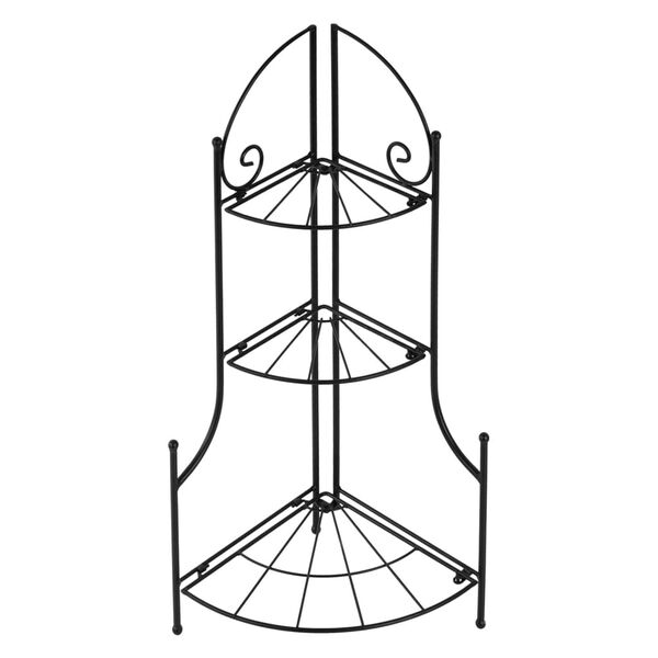 HI 3-poziomowy regał narożny, składany, metalowy, 23x23x65,5 cm