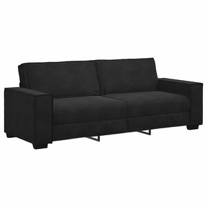 vidaXL Sofa 3-osobowa, czarny, 220x78x84 cm, tapicerowana aksamitem