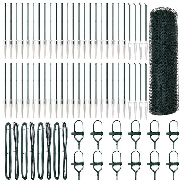 vidaXL Słupek ogrodzeniowy. Zielony 100 x 0,8 m (siatka 13 mm)