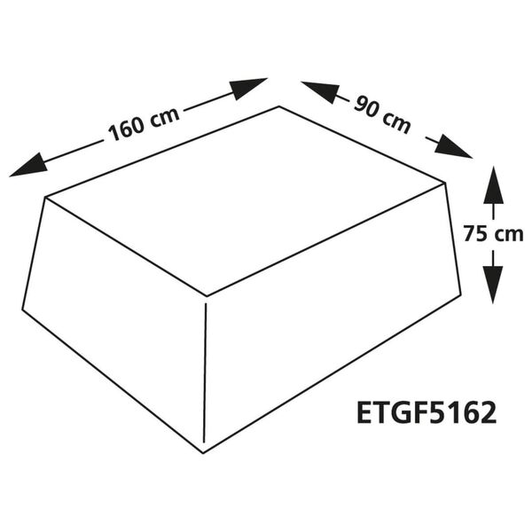 Eurotrail Pokrowiec ochronny na st&oacute;ł ogrodowy, 160x90x75 cm, szary