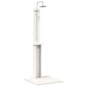 vidaXL Prysznic na zewnątrz Biały 75 x 76 x 217 cm Lite drewno sosnowe