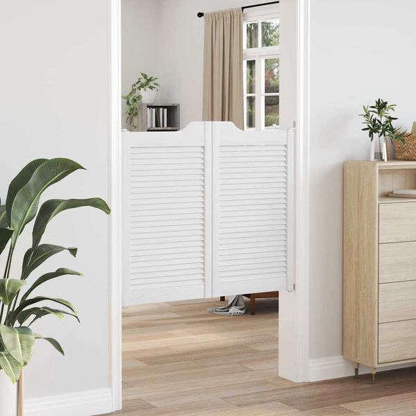 vidaXL Drzwi wahadłowe żaluzjowe 2 pary białe 90x100 cm
