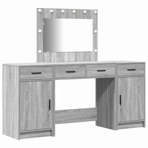 vidaXL Toaletka 3 szt. Szary 78,5 x 41 x 135 cm Drewno inżynieryjne