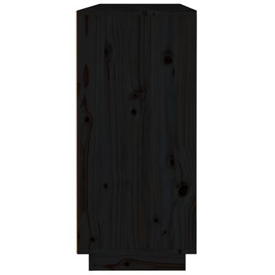 vidaXL Szafka, czarna, 110x34x75 cm, lite drewno sosnowe
