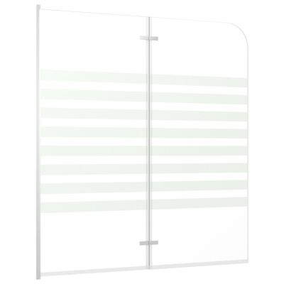 vidaXL Parawan na wannę, 120 x 140 cm, szkło hartowane, w paski