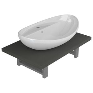 vidaXL Dwuczęściowy zestaw mebli do łazienki, ceramiczny, szary