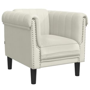 vidaXL Fotel, kremowy, tapicerowany aksamitem