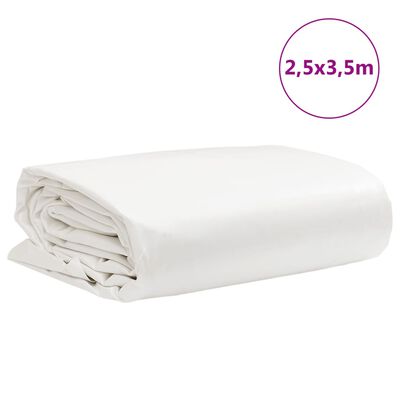 vidaXL Plandeka, biała, 2,5x3,5 m, 650 g/m²