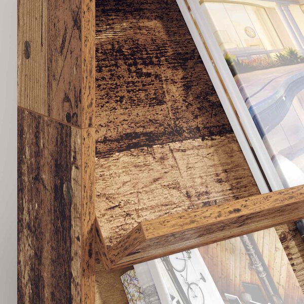 vidaXL Regał na gazety z p&oacute;łką Stare drewno 70 x 41 x 126 cm