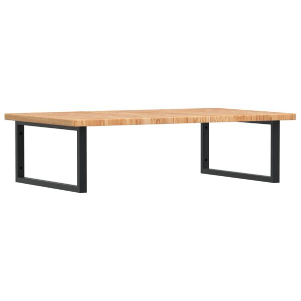 vidaXL P&oacute;łka ścienna pod umywalkę, stal i lite drewno dębowe