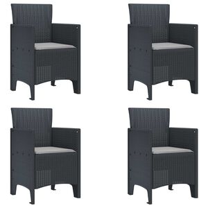 vidaXL Krzesło Ogrodowe 4 pcs Antracyt 53 x 49 x 85 cm polipropylen