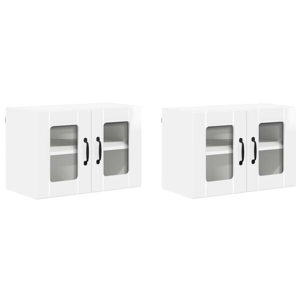 vidaXL Szafka kuchenna 2 pcs Wysoki połysk biały 60 x 31 x 40 cm