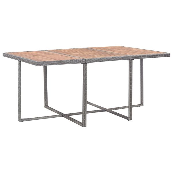 vidaXL 11-cz. zestaw mebli ogrodowych, rattan PE i akacja, antracyt