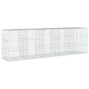 vidaXL Kosz gabionowy z pokrywą, 500x100x150 cm, galwanizowane żelazo