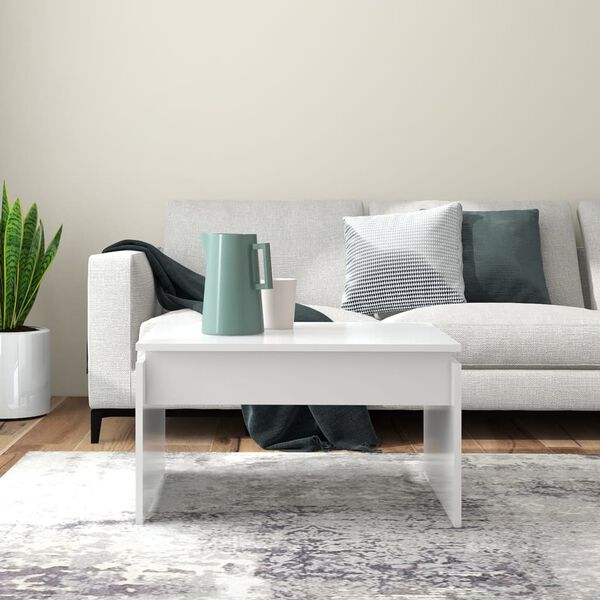 vidaXL Stolik kawowy, biały, 68x50x38 cm, materiał drewnopochodny