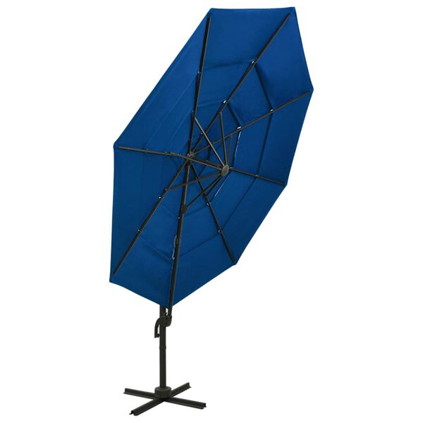 vidaXL 4-poziomowy parasol na aluminiowym słupku, niebieski, 3x3 m