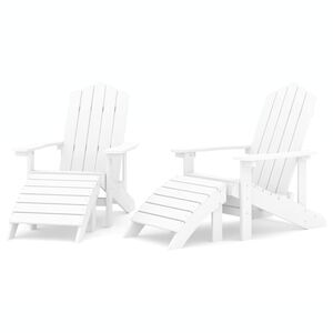 vidaXL Krzesła ogrodowe Adirondack z podn&oacute;żkami, 2 szt., HDPE, białe