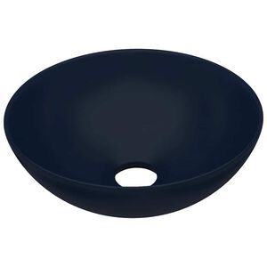 vidaXL Umywalka łazienkowa, ceramiczna, ciemnoniebieska, okrągła