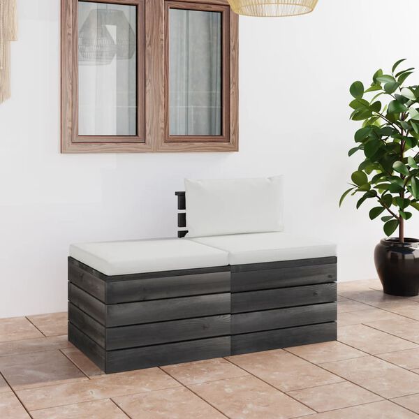 vidaXL 2-cz. zestaw mebli z palet do ogrodu, z poduszkami, sosna