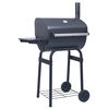 vidaXL Grill ogrodowy z wędzarnią i dolną p&oacute;łką, czarny