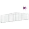 vidaXL Kosze gabionowe, 3 szt, 400x30x80/100 cm, galwanizowane żelazo