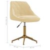 vidaXL Obrotowe krzesło stołowe, kremowe, obite aksamitem